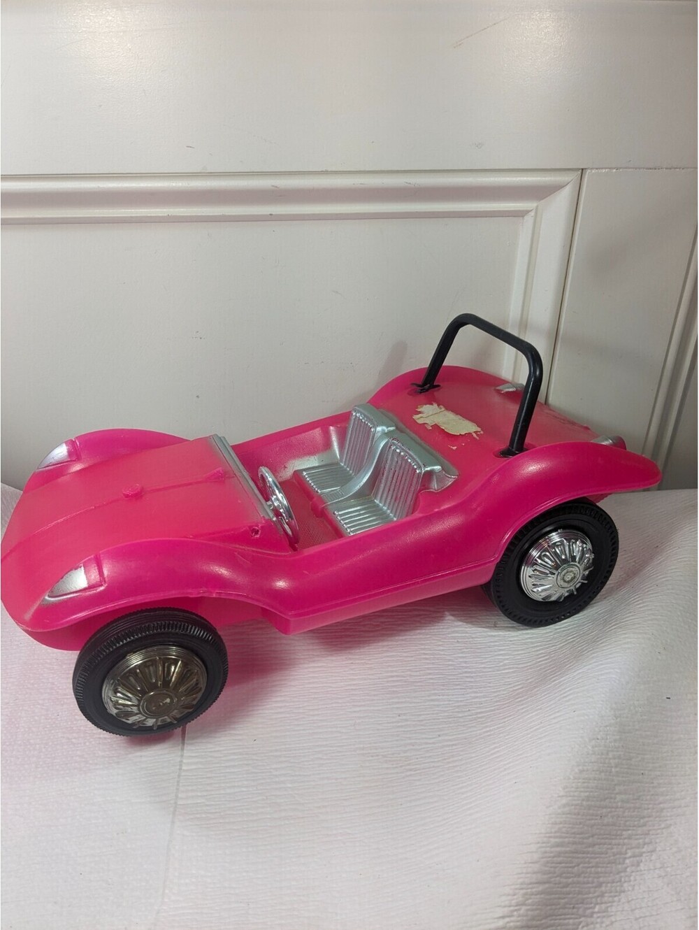 Vintage Irwin dune buggy Barbie doll car pink convertible soft plastic blow mold